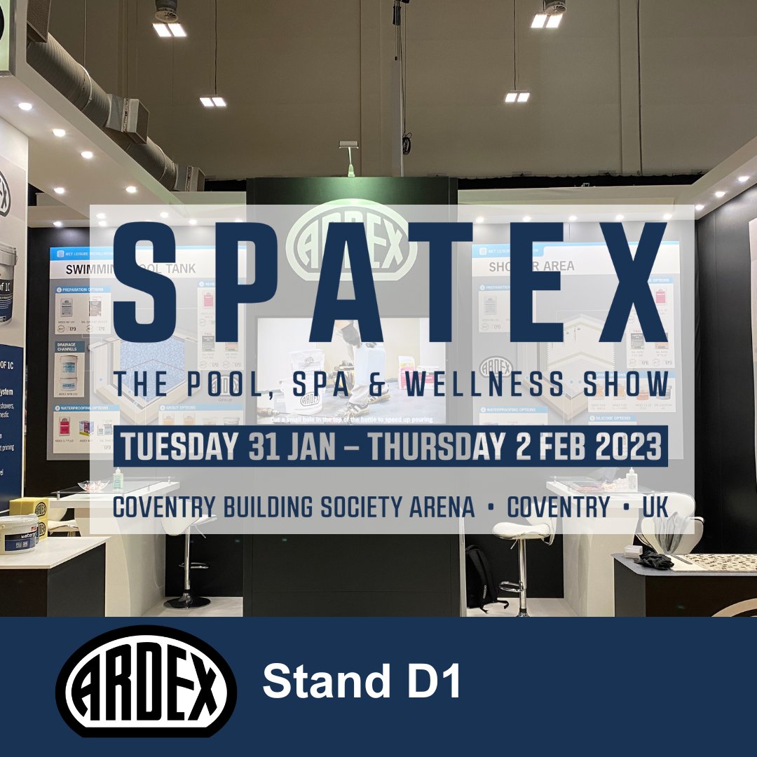ARDEXUKTiling's tweet photo. In Two Weeks today, join us at SPATEX 2023, THE pool, spa and wellness show at the Coventry Building Society Arena! ๐โโ๏ธ
Pre-register for free at: https://t.co/ALHlvJXLML
Everything you need for your pool project!
#Spatex #ARDEX #PoolSystem https://t.co/7MO1mBkjqB