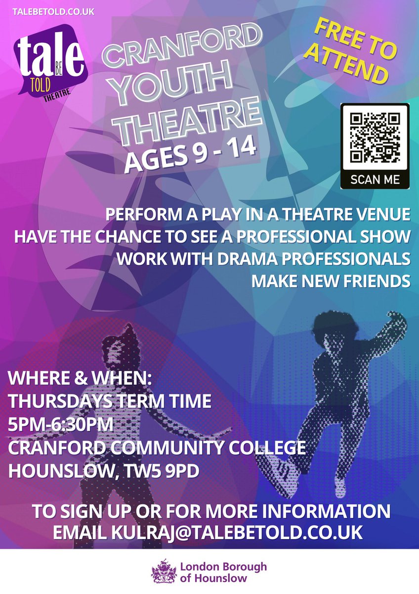 Looking forward to welcoming our new members this week at our #FREE #drama sessions. If you have a child aged 9+ who might be interested in learning performance skills, gaining confidence and making new friends then get in touch to sign up! Email kulraj@talebetold.co.uk for info