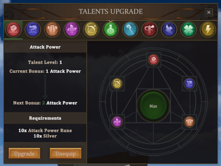 Today we just implemented a new talent system in ForgottenChain. Here you will be able to upgrade any Combat/Life talents and use up to 5 talents in the same time in your Forgotten Journey. 

See you soon in the game.