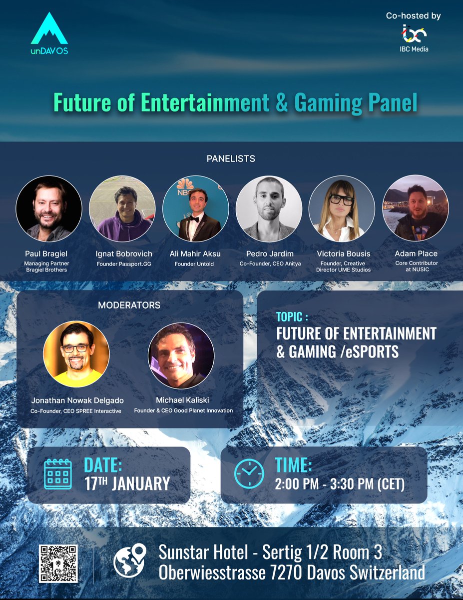 unDavosSummit's tweet photo. Excited about the panel discussion happening today at unDavos Summit 2023 on Entertainment and Gaming/eSports!
Topic- Future of Entertainment and Gaming/ eSports at 2 PM - 3:30 PM (CET)
Let's dive into the future of the industry and what's next
#unDavos2023 #Gaming #Esports https://t.co/FeWPkix1vA