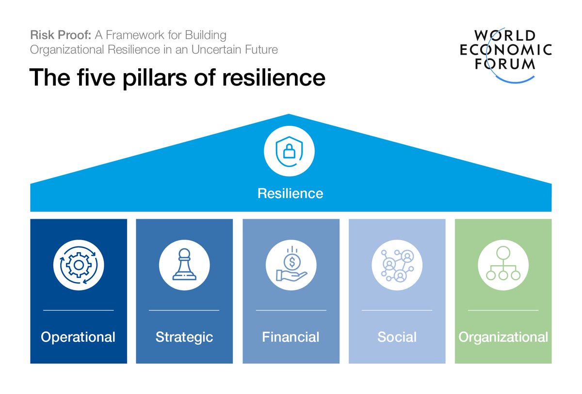 helene_wpli's tweet photo. A7 : Building Resilience requires a step-change process. Here are 5 pillars framing resilience from @wef
#MMChats #MegaChats #wef23 #risks
@MarshMcLennan @mercer @JohnNosta @alvinfoo @TamaraMcCleary @Patricia_Energy @jalloyd4 @RobinSchooling @guzmand @tgravel https://t.co/Ij7tetEiug