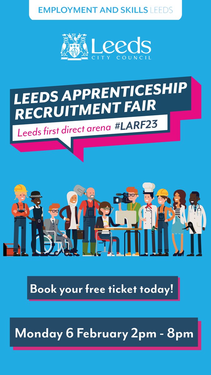 Come along and see us at The Leeds Apprenticeship Fair! There will be teams from across Leeds Health and Care organisations waiting to talk to you about apprenticeships in care. <a href="/LeedsHospitals/">Leeds Teaching Hospitals</a>  @LeedsHCAcademy @JennyCLewis <a href="/Apprenticeships/">Apprenticeships</a>