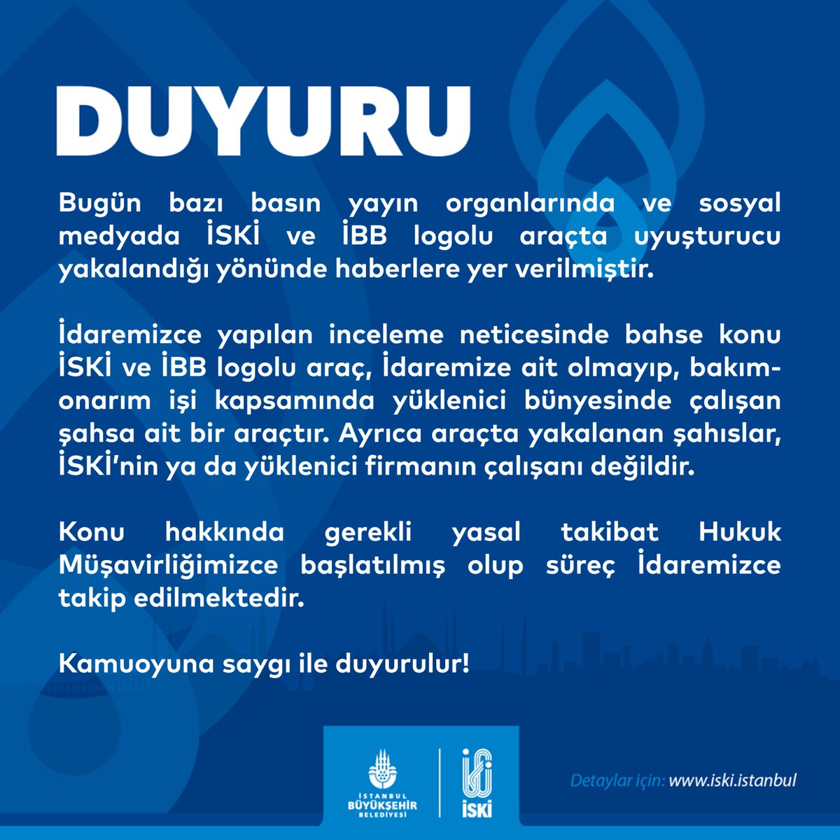 Kamuoyuna saygı ile duyurulur!