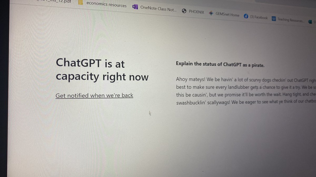 “Maybe the ChatGPT servers are just taking a break to meditate and clear their electronic minds.”