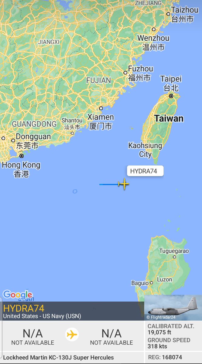 Oceanworldfree's tweet photo. 🇺🇲USN HYDRA74 168074 #AE2FA0
operating in #TaiwanADIZ
#SouthChinaSea,

🎯landing drills

Lockheed Martin KC-130J Hercules https://t.co/YC918OeDV8