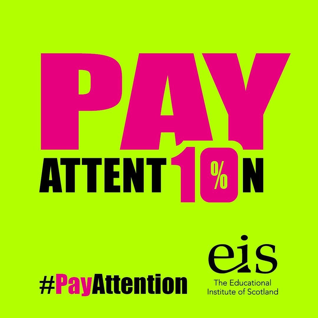 KatySClark's tweet photo. Solidarity to every teacher taking strike action. 

This is their last resort after being forced to put up with a 25% real terms pay cut since 2008. 

The Scottish Government and COSLA need to step up with an inflation-proofed pay rise. #PayAttention @EISUnion https://t.co/XF7wCivyZ6