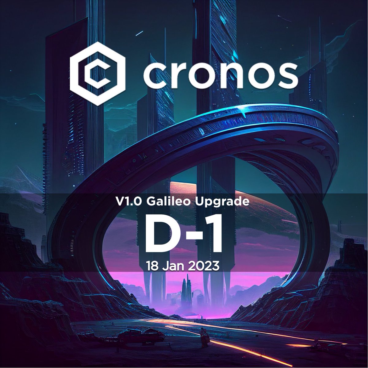 #Cronos V1.0 Galileo release will feature greater EVM/<a href="/cosmosibc/">Cosmos IBC</a> interoperability 🌌

Alongside performance improvements and bug fixes, the following will be available on launch 👇

💰 IBC Incentivisation

📝 IBC Token Transfer Memo Field

Coming 🔜 in 1️⃣ day, stay tuned #crofam
