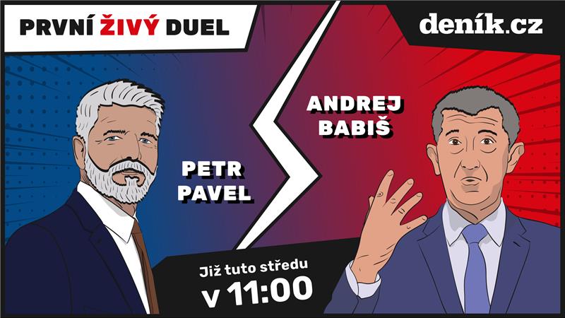 PRVNÍ PŘÍMÝ STŘET BABIŚ /PAVEL. Sledujte unikátní prezidentskou debatu už ve středu na <a href="/denikcz/">Deník.cz</a>. Úplně první duel <a href="/general_pavel/">prezidentpavel</a> a <a href="/AndrejBabis/">Andrej Babiš</a> začne ve středu v 11:00 a má trvat jen 20 minut.
Zdroj: denik.cz/prezidentsky-s…