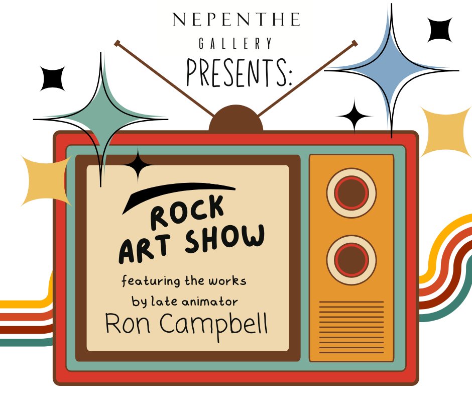 If you’re a fan of  Saturday morning Cartoons, you won’t want to miss this exciting “Rock Art Show!” feat. animation paintings from the late Ron Campbell.

ART+WINE+CHEESE every Thursday at Nepenthe Gallery from 6-7:30 pm.

**This exhibit will be from Jan. 19th thru Jan. 31st. **