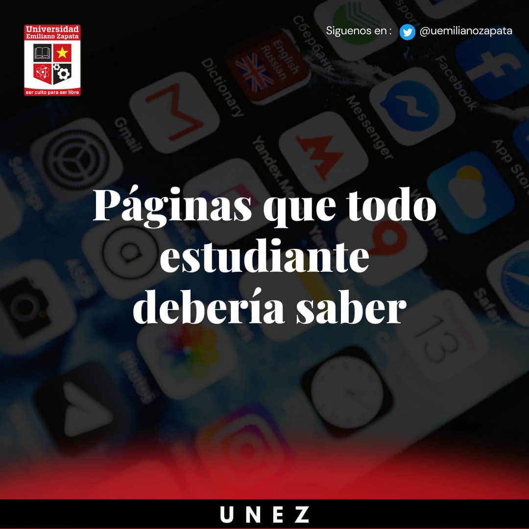 uemilianozapata's tweet photo. 📌📔🎒Te compartimos algunos sitios que te ayudarán y agilizarán muchos trabajos académicos🧑💻🌐
#UNEZ #Paginasparauniversitarios
#FacilidadAcadémica #Sitiosweb
��️Diseño: Mariana Villanueva, LAE https://t.co/eH7XTMv5JN