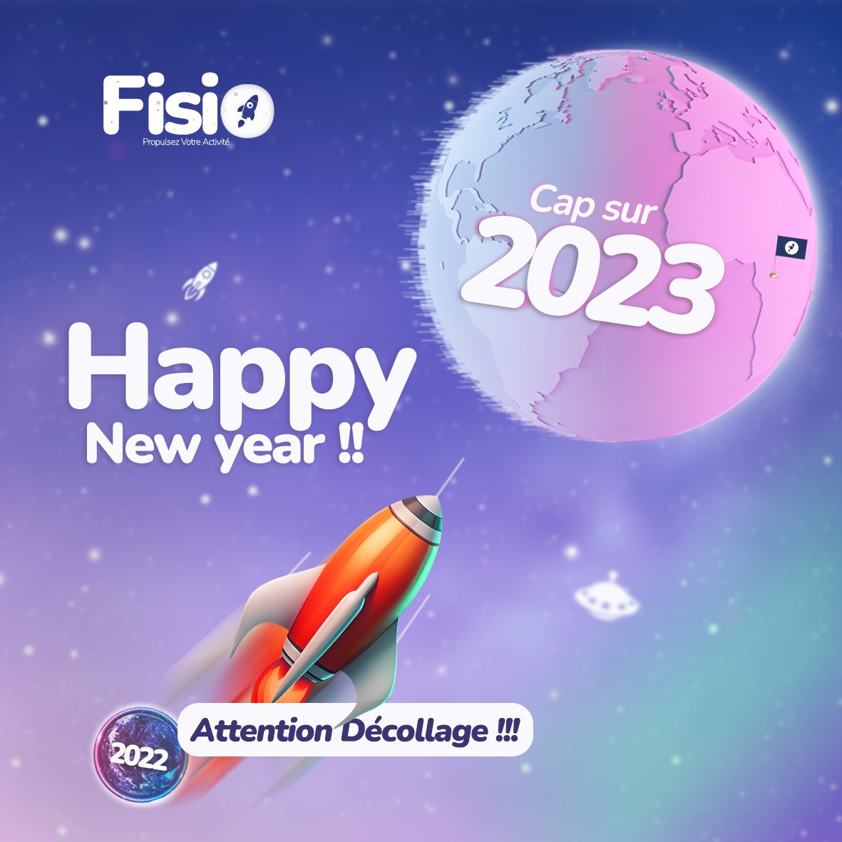 FisioAgency's tweet photo. En 2022🪐 nous avons fait notre bout de chemin dans le domaine de la communication et du marketing digital et nous tenons avant toute chose à remercier le très haut pour les opportunités et les enseignements que cette année qui vient de s'achever nous a apportée. 
#2023 https://t.co/V4JWo9JhcR