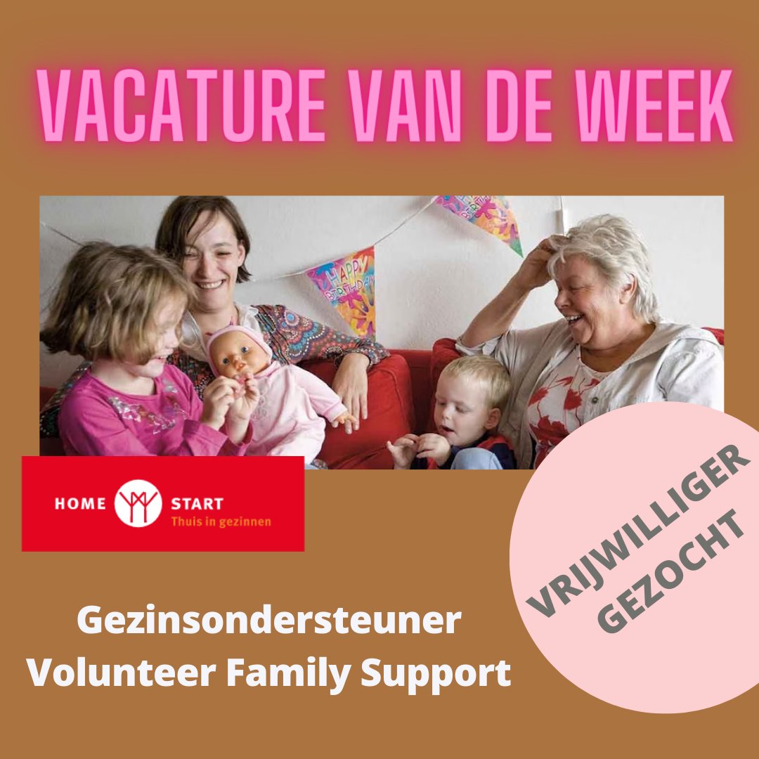 VACATURE VAN DE WEEK

Home-Start Utrecht zoekt vrijwilligers om kwetsbare gezinnen te begeleiden in hun thuissituatie
 
Opvoeden gaat niet altijd vanzelf. Lijkt het jou leuk om 2-4 uur per week een gezin tijdelijk te ondersteunen? 

Bekijk de vacature: vcutrecht.nl/o/Home-Start-U…
