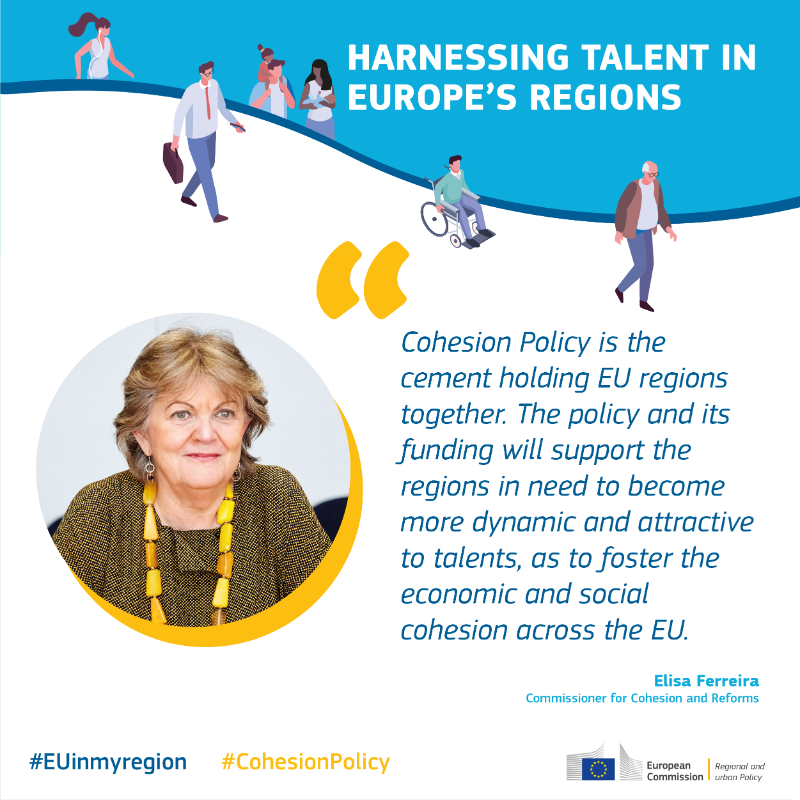 EUinmyRegion's tweet photo. Harnessing talent in 🇪🇺Europe's regions
How will the initiative support regions? See concrete steps to offset the impact of the demographic transition, nurture its talents and increase regions competitiveness.
Read more👇
#EUYearofSkills #EU4Talents #CohesionPolicy