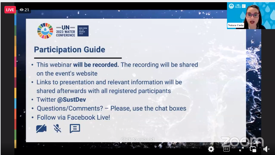 SustDev's tweet photo. 📢 Happening now!

Multi-Stakeholder Thematic Webinars: Preparing for the Water Conference + the Water Action Agenda

Don't miss this chance to hear from the co-hosts and experts who will discuss the Conference and its themes

Watch LIVE 📺 on Facebook ➡️ https://t.co/77aJj0lFWo https://t.co/0TqgEcnLXV