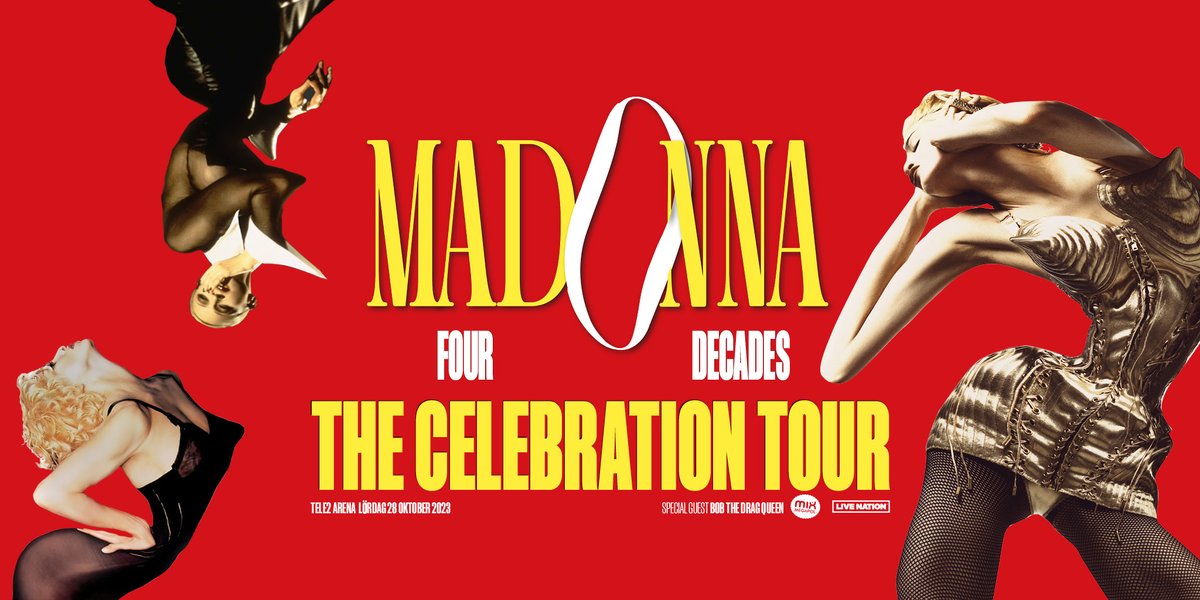Madonna: The Celebration Tour - hennes allra största hits från fyra decennier live på Tele2 Arena lördag den 28 oktober! Biljetter släpps nu på fredag den 20 januari klockan 10:00 via https://t.co/KuihFAVVOO https://t.co/XG5uDSZF2R