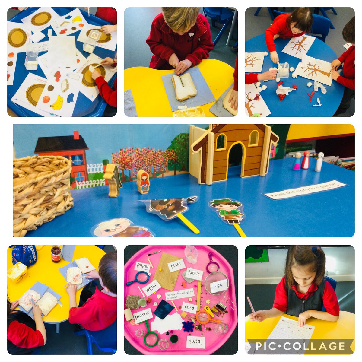 KerseyPrimary's tweet photo. ๐งบA busy week so far for Acorn class! Seasonal change, Little Red Riding Hood, sorting materials and making sandwiches for a picnic! #kerseyschool #acornclass #continuousprovision #seasonalchange #picnic #dt #science #instructions @TheTilian https://t.co/6BtMRoZ5ks