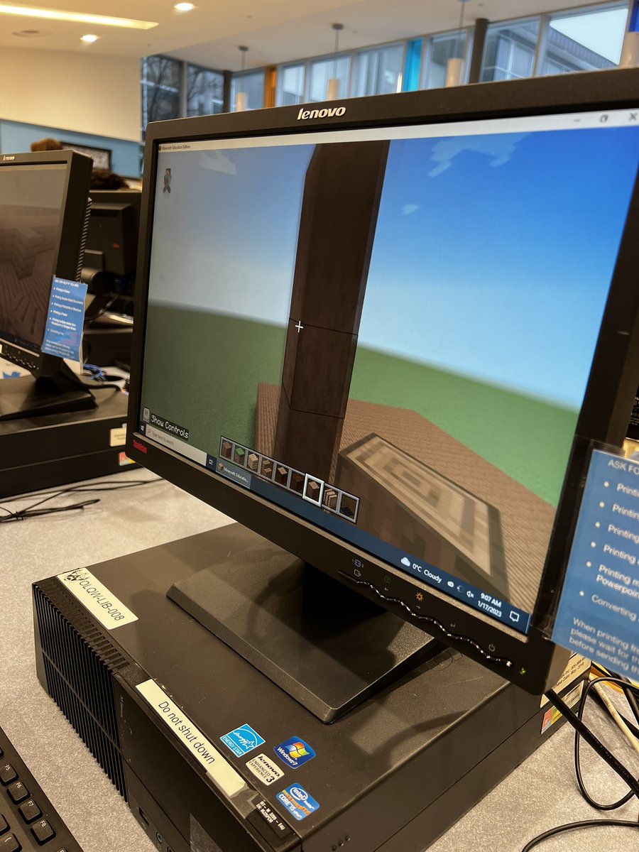 OLQWLLC's tweet photo. Mr. Gouveia’s grade 11 Drama students using @Minecraft for EDU to create set designs for their CPT’s. @OLQWCAarts @OLQWCA #YCDSBLibraries #innovation #design #coding https://t.co/iYsK3AEMOE