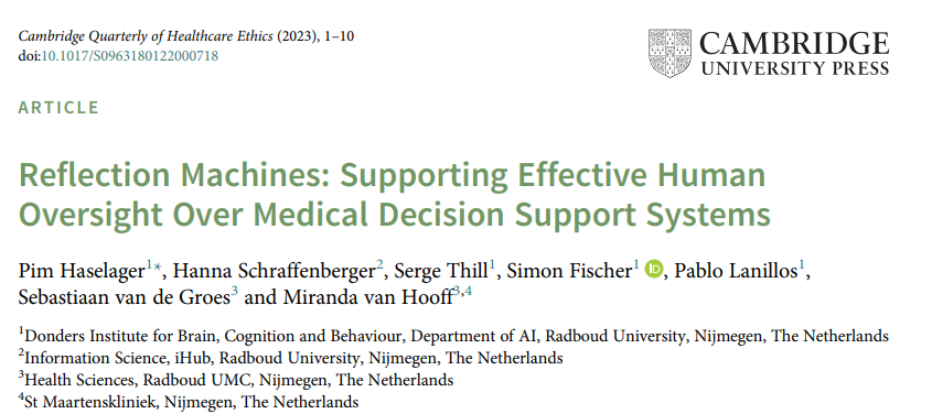 PLanillos's tweet image. R e f l e c t i o n . M a c h i n e s
Improving Medical #DecisionSupportSystems (DSS)
👇
cambridge.org/core/journals/…

An amazing idea by @Pim_Haselager and colleagues.
@DondersInst @AI_Radboud @radboudumc