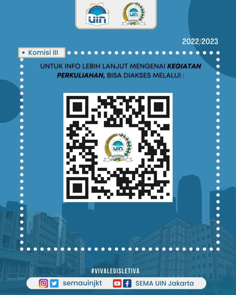 semauinjkt's tweet photo. Suarakan aspirasi kalian terkait kendala yang dialami dalam pembayaran Uang Kuliah Tunggal (UKT) semester genap ini pada link yang tertera! 

📱Instagram : @semauinjkt 
📱Twitter : @semauinjkt 
📱Youtube : SEMA UIN JAKARTA
📧 Gmail : sema@uinjkt.ac.id

#SEMAUINJKT2023 https://t.co/iH9ql15mk1