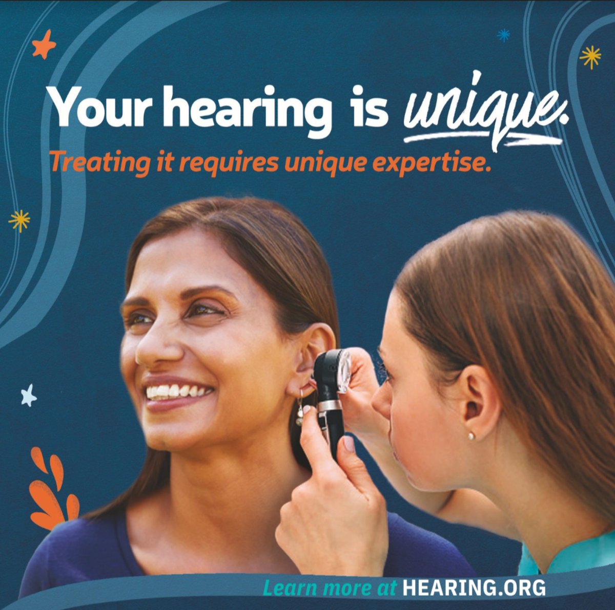 Hearing happens in the brain, and our ability to hear can influence our overall mental &amp; physical well-being. Don’t let hearing loss alter what makes you uniquely you. 

For answers about hearing health and treatments, visit an audiologist!

hearing.org/myths-facts/  #HearWell