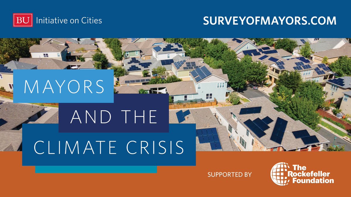 Initiative on Cities (@buoncities) on Twitter photo Today our team, supported by <a href="/RockefellerFdn/">The Rockefeller Foundation</a>, released the first findings from the 2022 #MeninoSurvey, the only nationally representative survey of American mayors. Read how mayors are addressing the #ClimateCrisis in their cities: bit.ly/mayorsclimate 🧵⬇️ Today our team, supported by <a href="/RockefellerFdn/">The Rockefeller Foundation</a>, released the first findings from the 2022 #MeninoSurvey, the only nationally representative survey of American mayors. Read how mayors are addressing the #ClimateCrisis in their cities: bit.ly/mayorsclimate 🧵⬇️