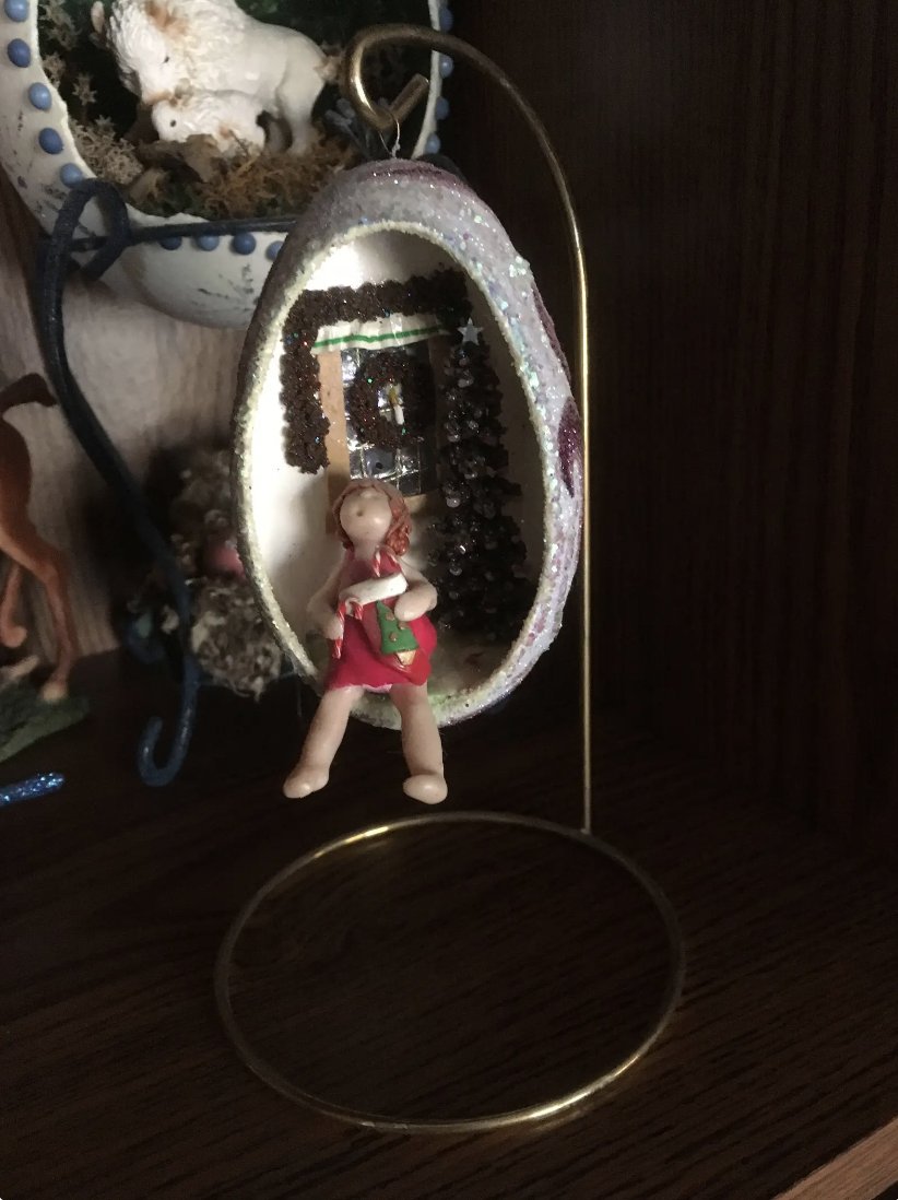 ON SALE Christmas Goose Egg Diorama, Little Girl's Tree, Handmade Diorama #christmasgooseeggdiorama #decoratedegg #eggart #handmadecollectible #homedecor #Christmasdecoration #treetrim #treedecoration #uniquegifts  etsy.me/32xiflC