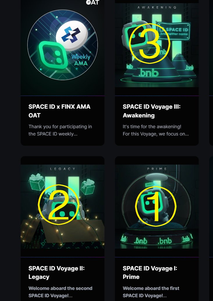 SpaceID在Galxe上有三个任务建议搞一下， @JiamigouCn 狗哥的教程写的蛮详细的，不过缺了一个任务，如果你有域名，成本大概不到10U（需要mint一个箱子，成本5u）