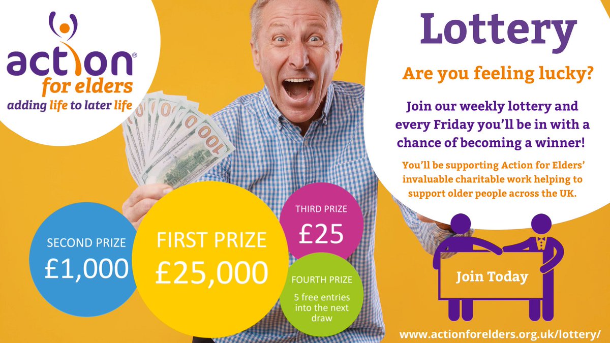 Action For Elders (@actionforelders) on Twitter photo Play the Action for Elders Weekly Lottery every Friday for just £1. Win up to £25k every week in our Lottery and plan for that Rainy Day.
Sign up by following link below.
unitylottery.co.uk/causes/action-…
<a href="/UnityLottery/">Unity Lottery</a>
#lottery #win #lotto #money #winmoney #winner #Competition Play the Action for Elders Weekly Lottery every Friday for just £1. Win up to £25k every week in our Lottery and plan for that Rainy Day.
Sign up by following link below.
unitylottery.co.uk/causes/action-…
<a href="/UnityLottery/">Unity Lottery</a>
#lottery #win #lotto #money #winmoney #winner #Competition