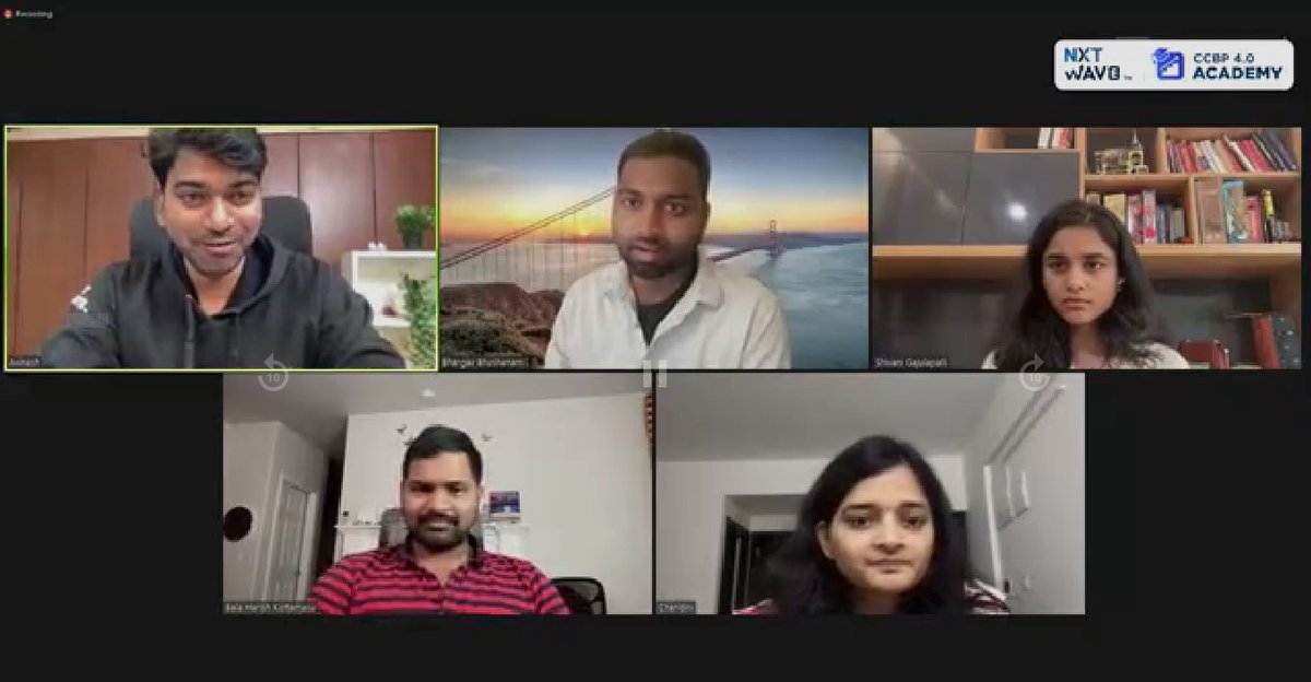 Sheegangm's tweet photo. I attended a webinar by @nxtwave_tech about what it takes to work at MAANG? #ccbp #MAANG #ai #ml #dl #blockchain https://t.co/SN9PPmkRYw