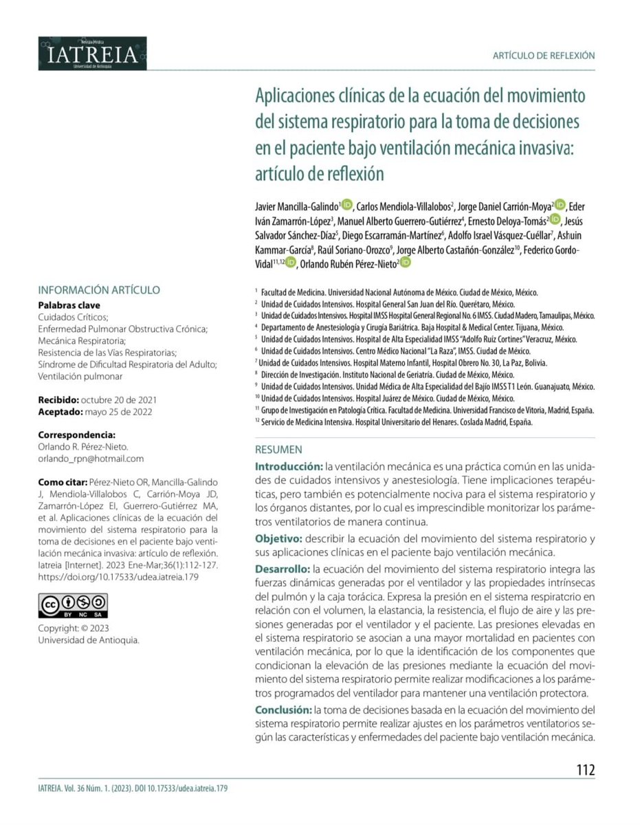 vm_aventho's tweet photo. Ecuación del Movimiento Respiratorio en Ventilación Mecánica 🫁
Distensibilidad, Resistencia, Elastansa y todos los conceptos básicos aplicados a la clínica: https://t.co/gDGpEV2bTx
1er Artículo del Año (en su versión final)
de #AVENTHO🫁 #SMMCE🇲🇽 https://t.co/ZVBfhAiqsQ