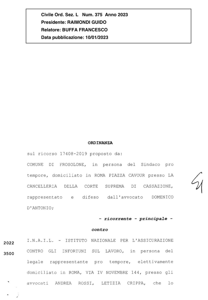 labour_lawyers's tweet photo. #appalto e #infortunio 

Cass. n. 375/2023: il #committente è solidarmente responsabile tranne se l’infortunio derivi da #rischi specifici delle attività proprie dell’appaltatore o del lavoratore->https://t.co/iqMGUm51qm https://t.co/O2eg2wC2fP