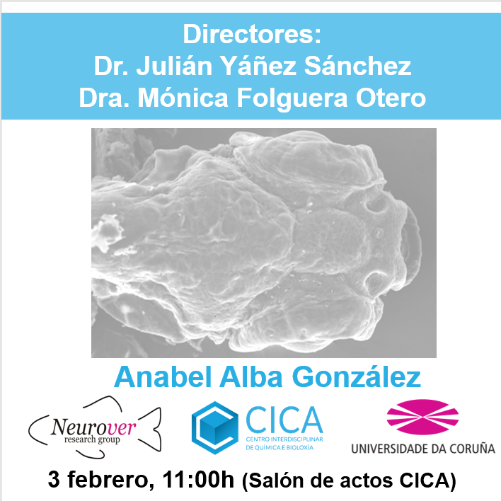 CICAUDC's tweet photo. Este viernes día 3 de febrero tendrá lugar la defensa pública de tesis doctoral de nuestra compañera @Anabel_Alba5 del grupo #NEUROVER. https://t.co/YLTcD1swnT
