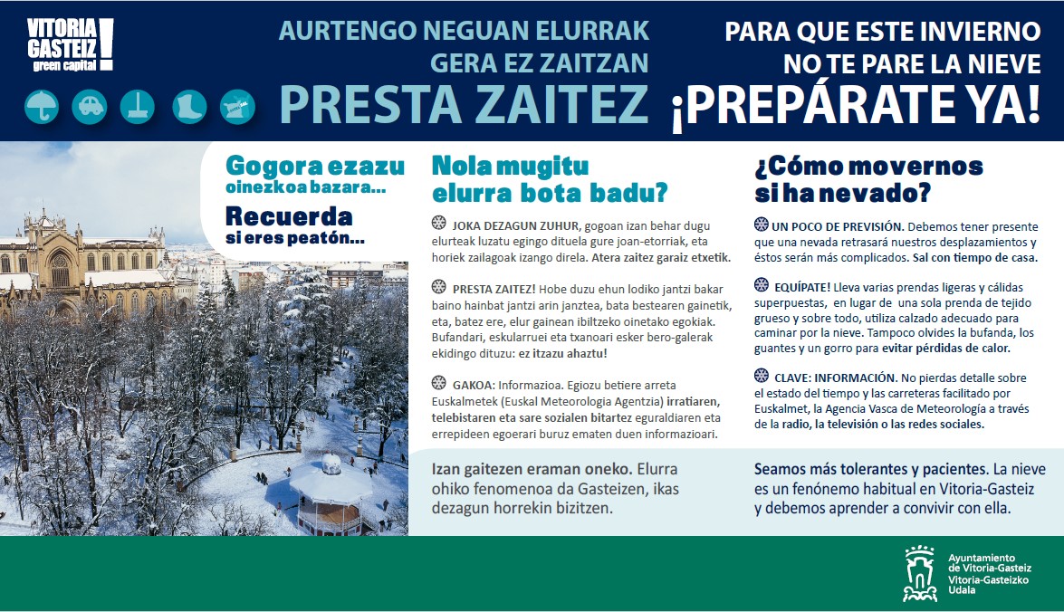 Bomberos_VG's tweet photo. Aquí os dejamos unos consejos para afrontar el episodio de nieve / Hemen uzten dizkizuegu gomendio batzuk elurteari aurre egiteko. https://t.co/D1EWoduXcO