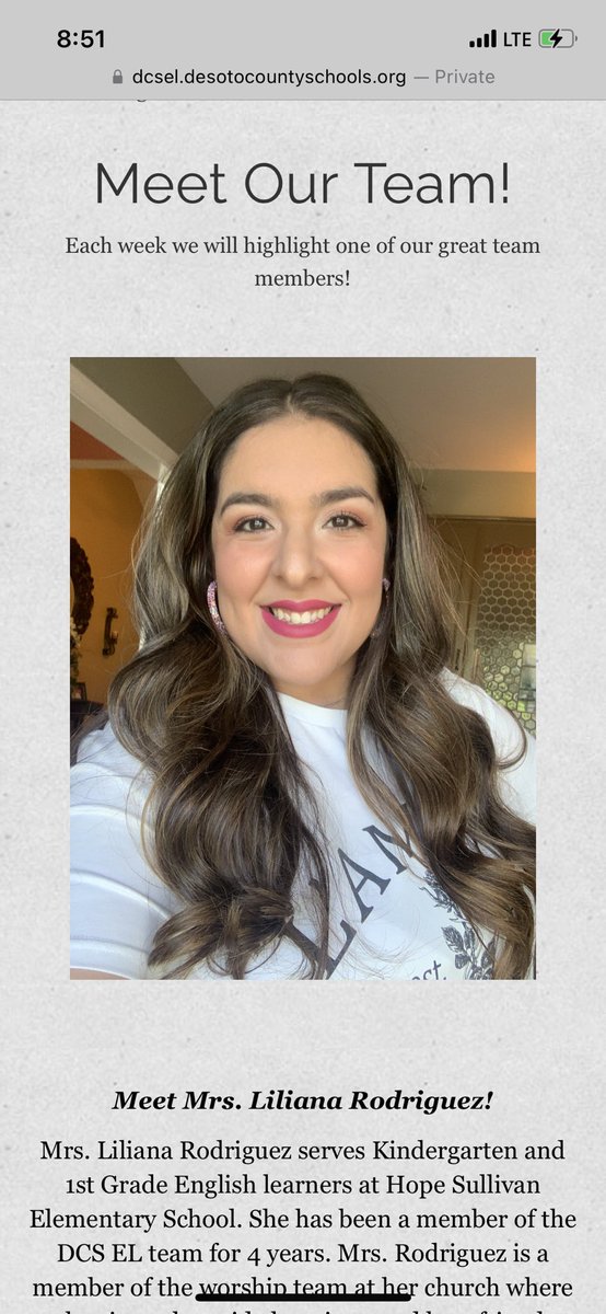 Meet Mrs. Liliana Rodriguez!

Visit our website to see our weekly teacher highlight and for EL info #TeamDCS
