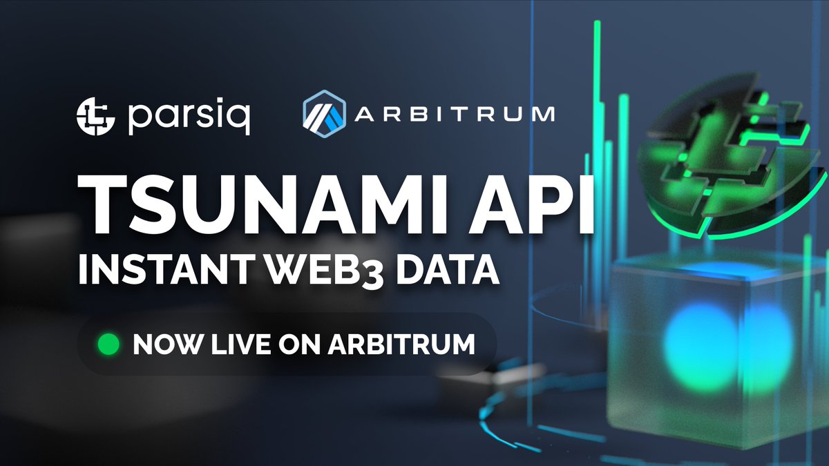0xReactive's tweet photo. PARSIQ’s #TsunamiAPI is now LIVE on @arbitrum 🚀

Instant access to real-time and historical #blockchain data on #nitro 👇
⚡️ 31+ million blocks
🤯  71+ million transactions
📞 257+ million calls
🔥 213+ million events
📫 1.6+ million unique addresses

👉https://t.co/hBAQP6L8jw https://t.co/feya3xCpXs