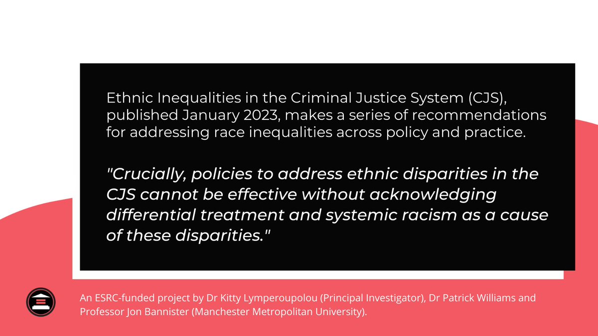 Today, we published a new briefing paper by <a href="/LymKitty/">Kitty Lymperopoulou</a> on Ethnic Inequalities in the #CriminalJusticeSystem - specifically across remand and sentencing.

It makes series of urgent recommendations addressing race inequalities across policy and practice:
actionforraceequality.org.uk/ethnic-inequal…