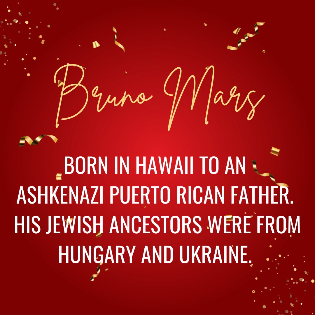 jewtinayco's tweet photo. It’s time to appreciate the big names you didn’t know were part of the Latin-Jewish community. Did you know that Bruno Mars is Jewish? Bruno, we love you “Just the Way You Are!” 😉

#latinjewish #jewtinx #jewtina #latinojewish #latinjew #jewishcommunity #brunomars https://t.co/BWcOwp4TNR