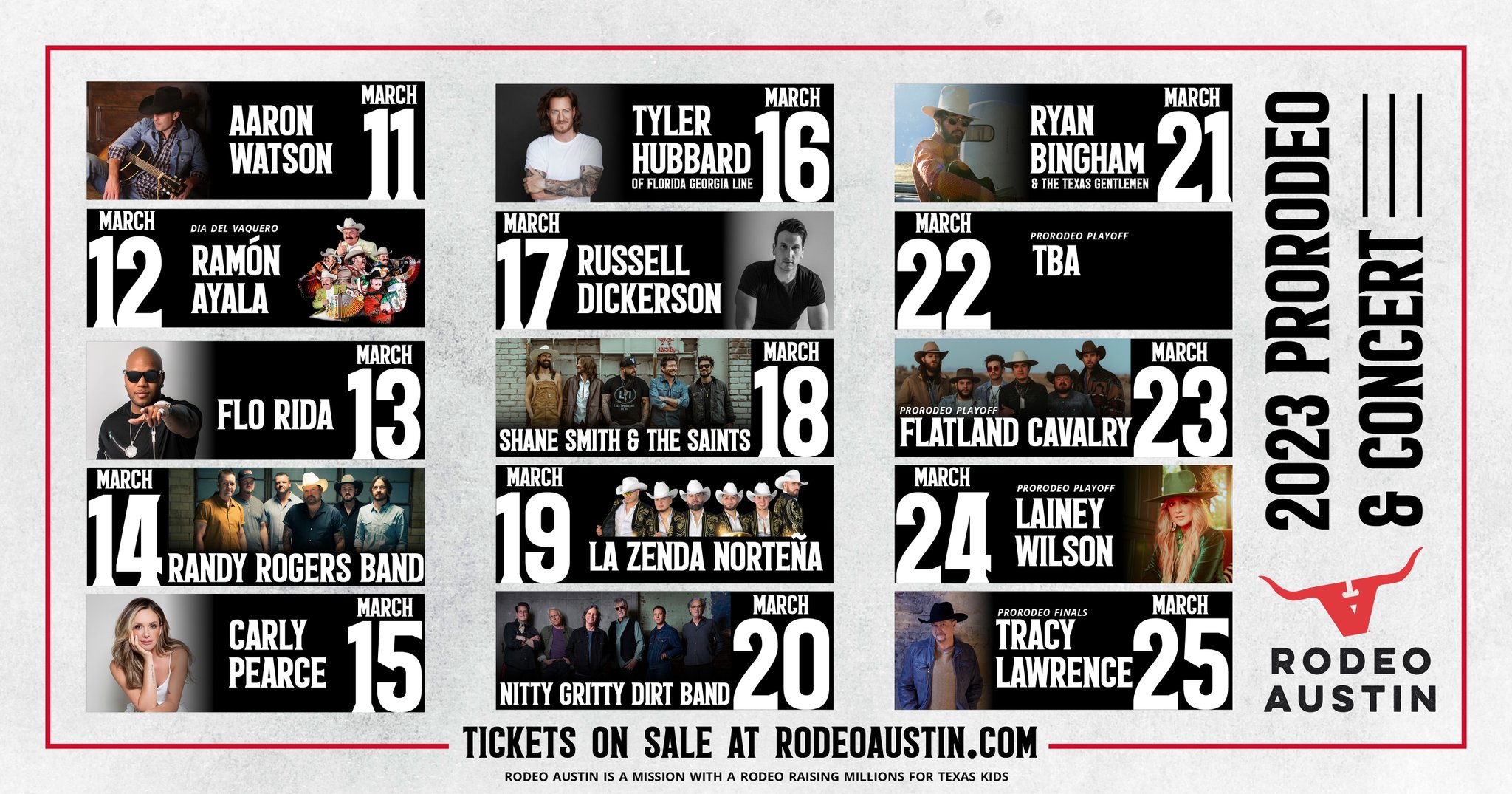 Rodeo Austin on Twitter "Rodeo Austin's 2023 ProRodeo & Concert Lineup