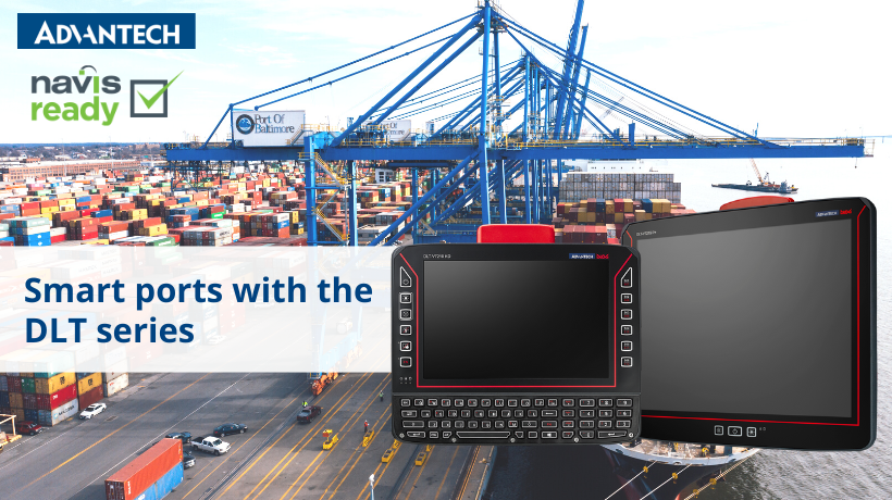 Realize error-free, real-time port operation management with Advantech's DLT series. Navis-ready vehicle-mounted terminals for industrial-grade computing solutions in extreme environments.

#AdvantechEurope #WeEnable #SmartPort