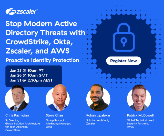 char_rosss's tweet photo. Join Zscaler for our upcoming webinar with CrowdStrike, Amazon Web Services (AWS), and Okta where we'll discuss how Zscaler Deception integrates with our technology partner network to help you stop threats at the reconnaissance phase. #webinar​ https://t.co/MGXWVV5guk https://t.co/Nfg9kAbdYt