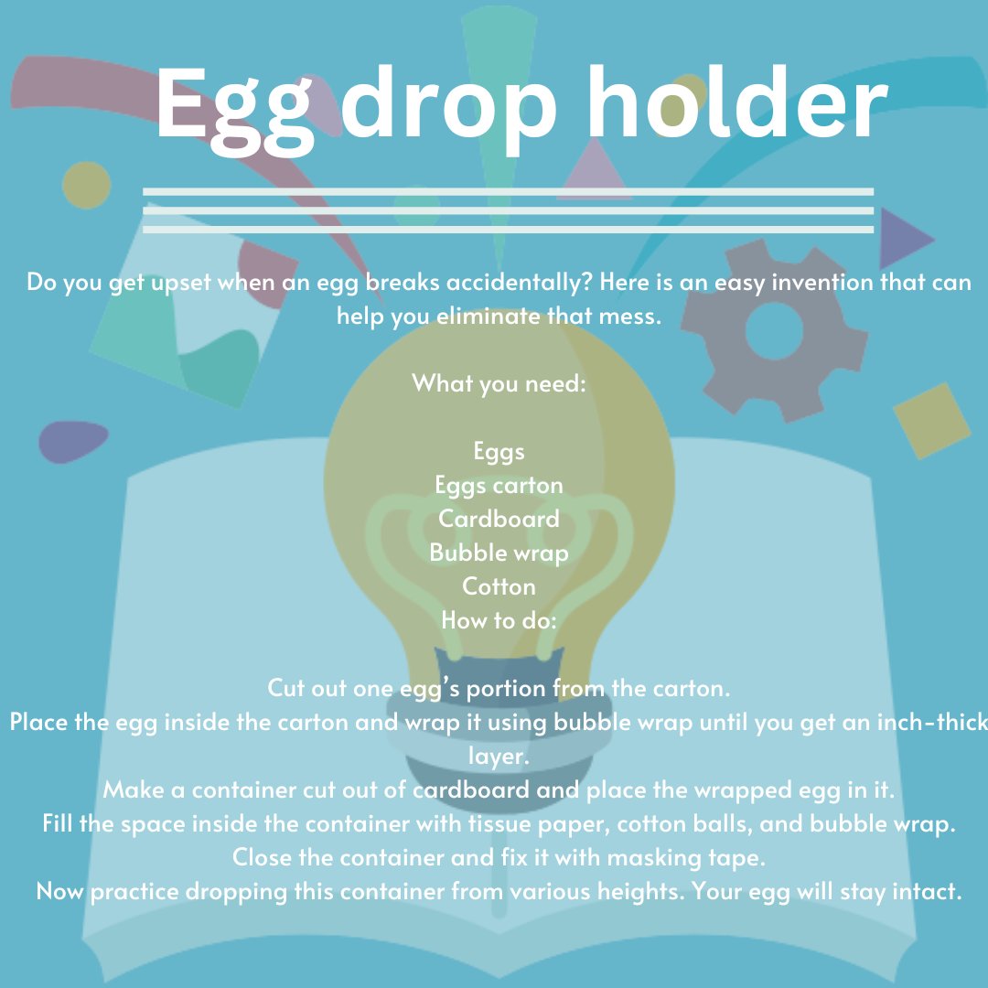 BrookeMill's tweet image. It is kid inventors day! Here is a great invention to try! The link below has additional inventions to try.
momjunction.com/articles/inven…
#inventions #youngmind #fun