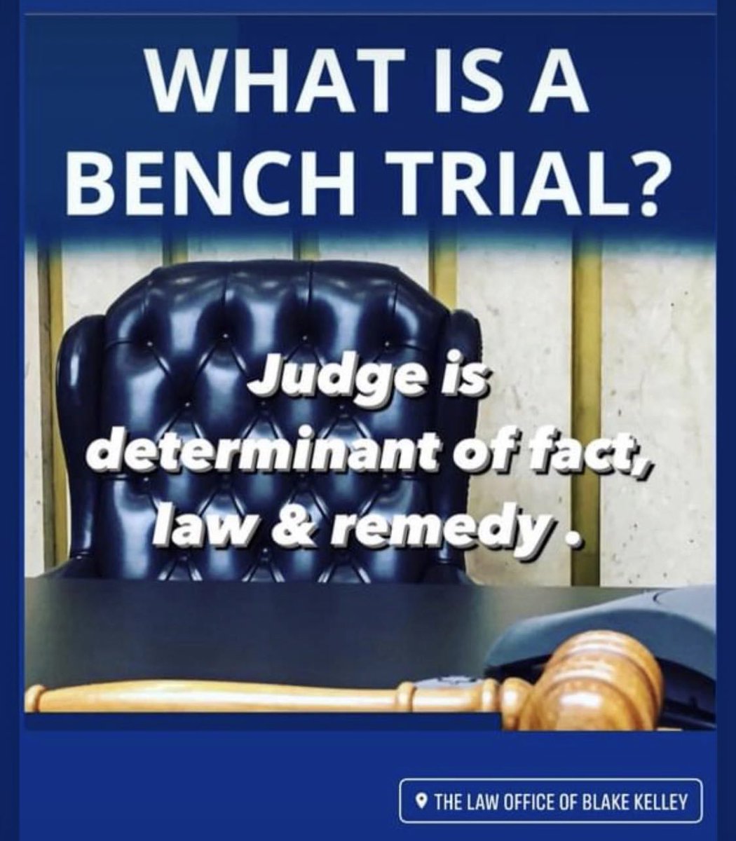 In #TN a bench #trial can be had in General Sessions Court on #misdemeanor cases but not #felonies. A #benchtrial can be had in Circuit #Court but is not preferred over a #jurytrial, which has 12 #jurors. #attorney #lawyer #nashville #tennessee #criminaldefense #dui #crime #judge