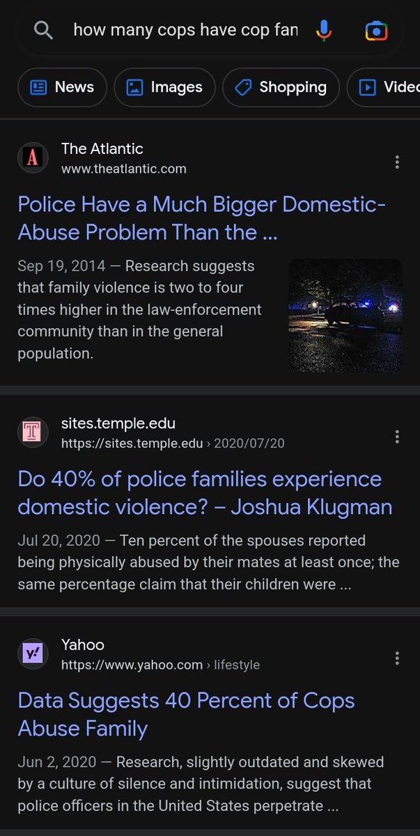 CriminalUnionFW's tweet photo. @ritaresarian Weird how when you Google "how many cops have cop families" this is all that comes up https://t.co/jUf3Xjgd5V