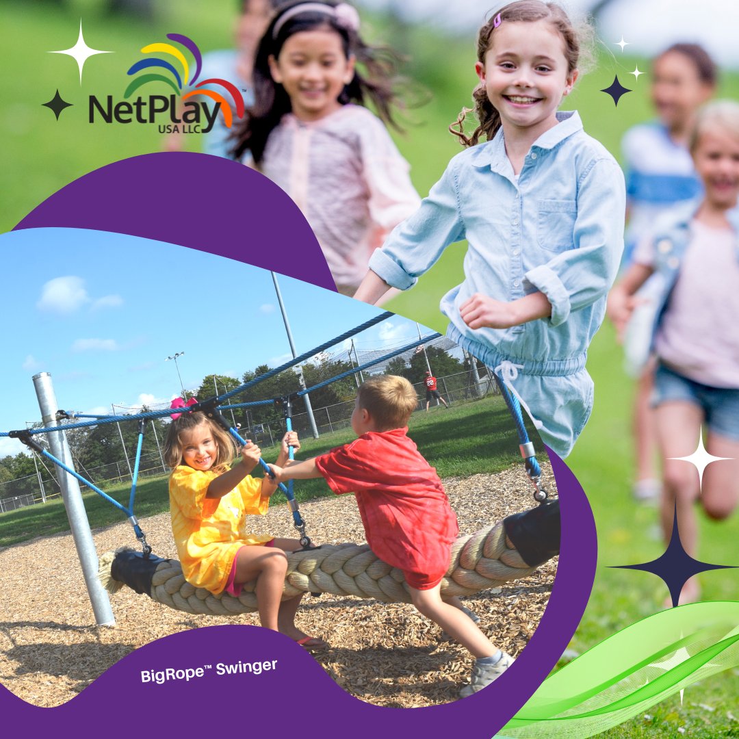 New for 2023! Looking for a fun way for kids to enjoy swings? Look no further than our BigRope Swing for #playgrounds! This swing is perfect for younger kids and provides a safe and exhilarating play experience. #topictuesday