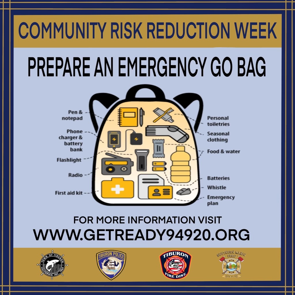 SMFDinfo's tweet image. Community Risk Reduction Week Step 1 - Prepare Your Emergency Kit:

Before the need to evacuate arises, prepare a to-go bag for each member of your family, including your pet. And enough food and water to last 5-7 days. 

Learn how to prepare by visiting ReadyMarin.org