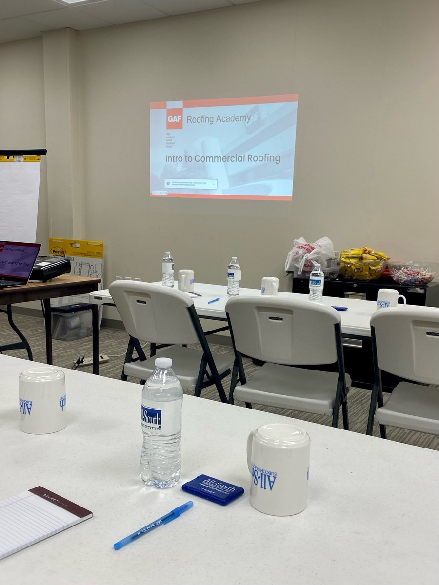 AllSouthSubCont's tweet photo. All-South, is thrilled to partner with, and host, a GAF Roofing Academy session this week at our facility.  
It is our privilege to play a small role in training up future roofing professionals. #roofing #GAFroofing #commercialroofing #training https://t.co/QSogA5XqrP