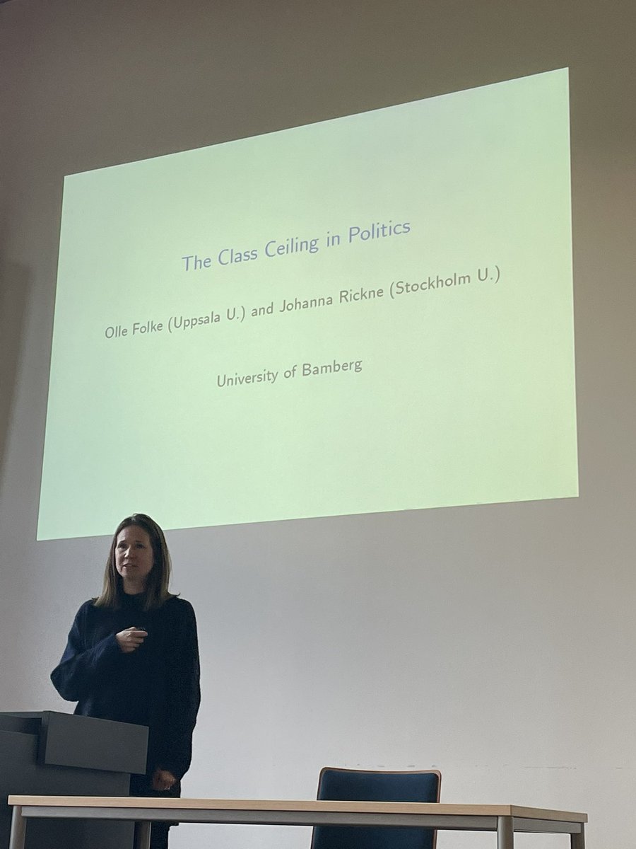 Ipek Yükselen (@iyuekselen) on Twitter photo Very interesting talk by <a href="/johannarickne/">Johanna Rickne</a> on the Class Ceiling in Politics in the BERG seminar at @Econ_UniBA Very interesting talk by <a href="/johannarickne/">Johanna Rickne</a> on the Class Ceiling in Politics in the BERG seminar at @Econ_UniBA