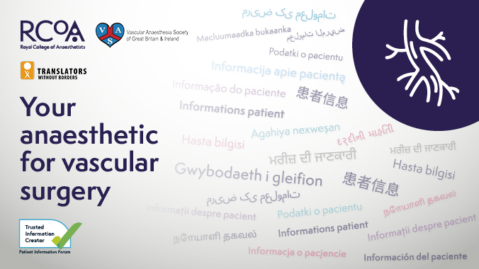 RCoANews's tweet photo. Our patient information leaflet
‘Your anaesthetic for vascular surgery’ is now available in 23 languages at https://t.co/zj7IzjzkaC.
@CLEARGlobalOrg @TranslatorsWB @CPOC_News @preopuk https://t.co/2Twld75ofb