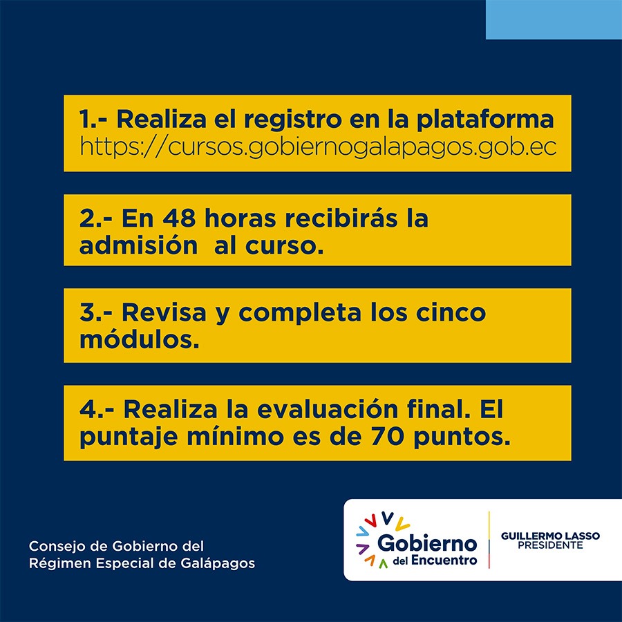 CGGalapagos's tweet photo. Si cumples los requisitos para obtener una residencia, temporal o permanente en #Galápagos debes aprobar el curso de "Conservación de Recursos Naturales, Protección Ambiental y Desarrollo Sustentable". 

Ahora este trámite es #ServicioEnLinea: https://t.co/4wIW5K2Gh0 https://t.co/6VuNCIqehX