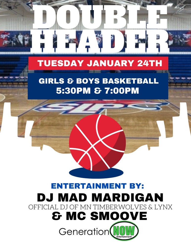 Doubleheader Basketball versus TG with @gennowdjs and <a href="/DJMadMardigan/">MARDS™</a>! There will be halftime contests, giveaways and photo opportunities with the Official DJ of the MN Timberwolves &amp; Lynx! Get here early as it will be a packed house! #SLPPantherProud